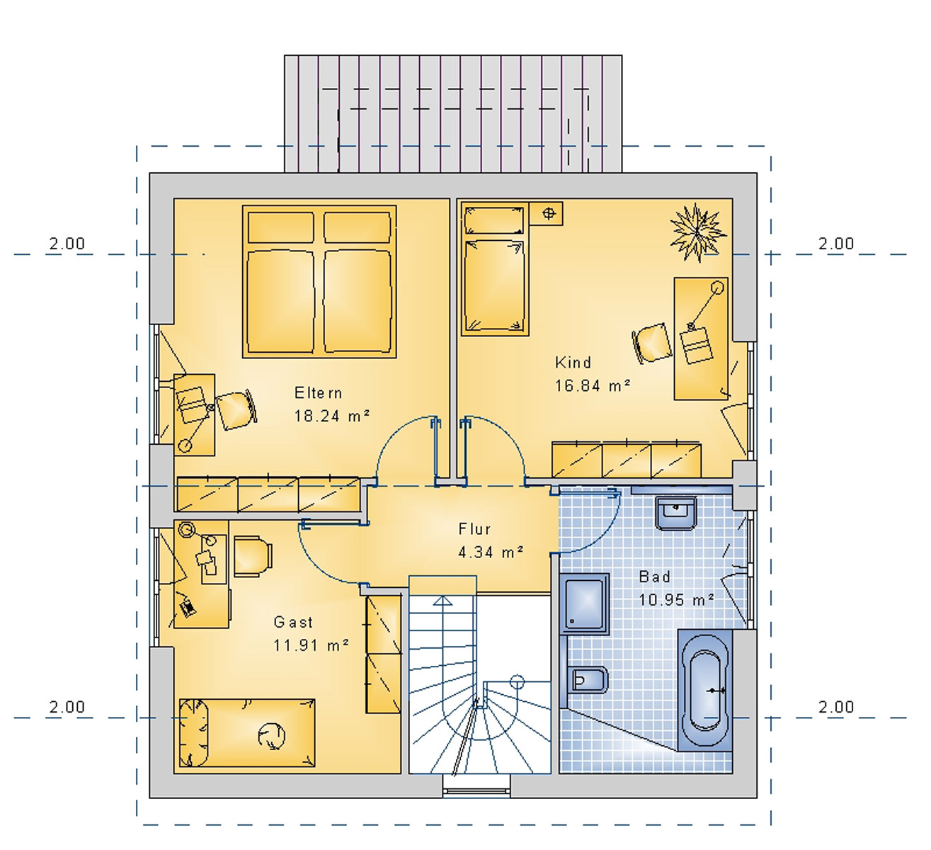 Satteldachhaus 125 m² DG