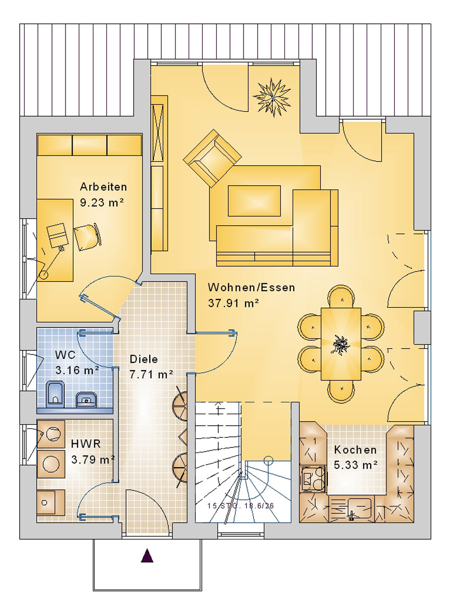 Satteldachhaus 125 m² EG