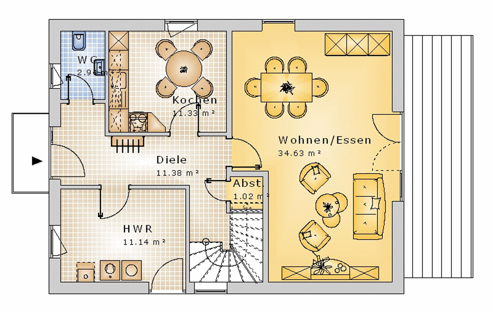 Satteldachhaus 131 m² EG