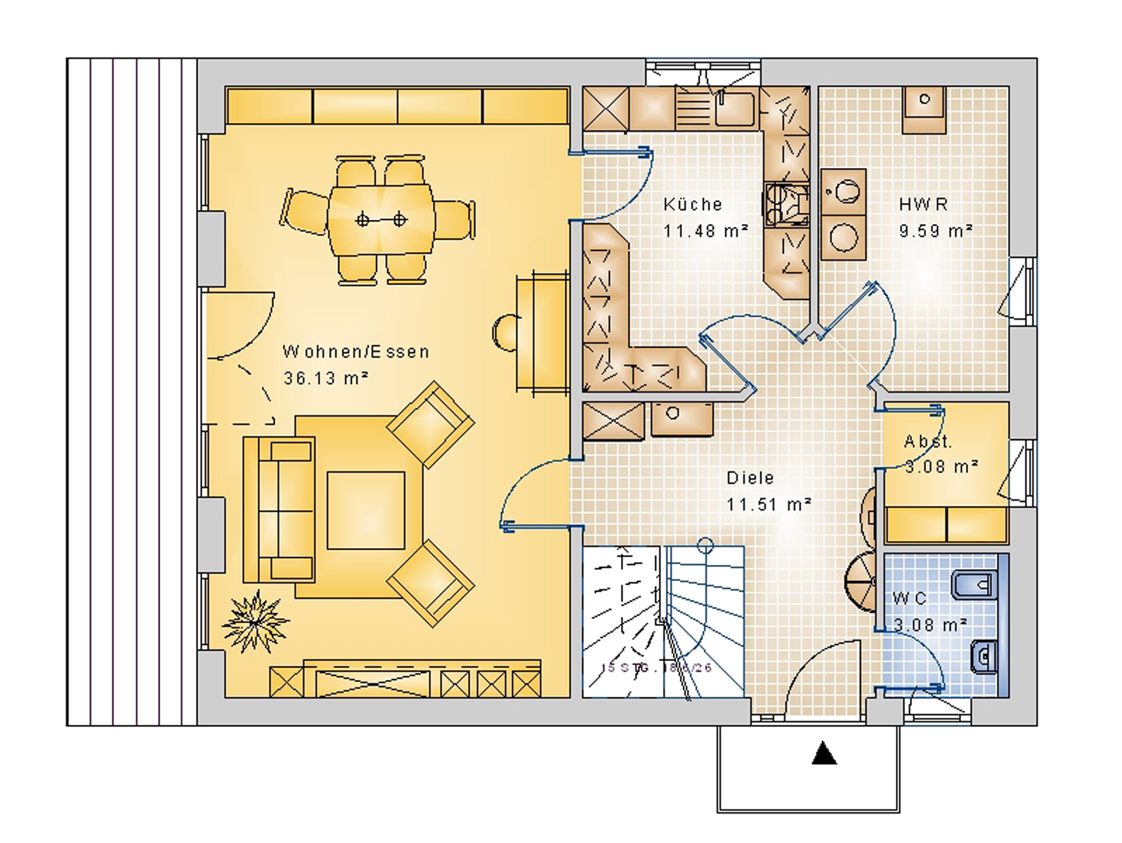 Satteldachhaus 135 m²  EG