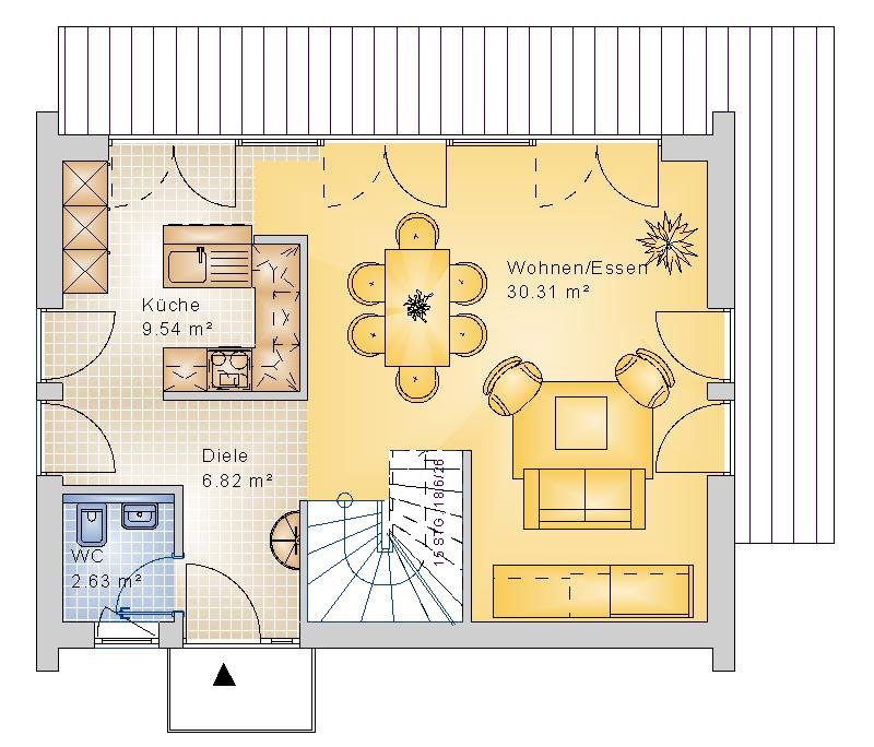 Satteldach 96 m² OG