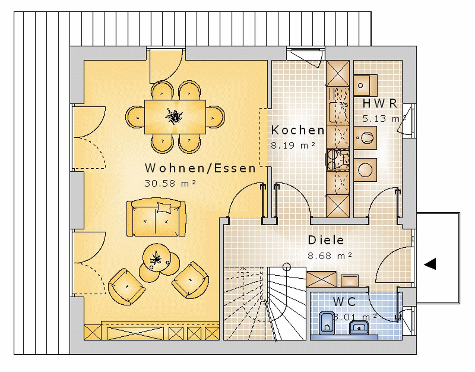 Stadthaus 103 m²  EG