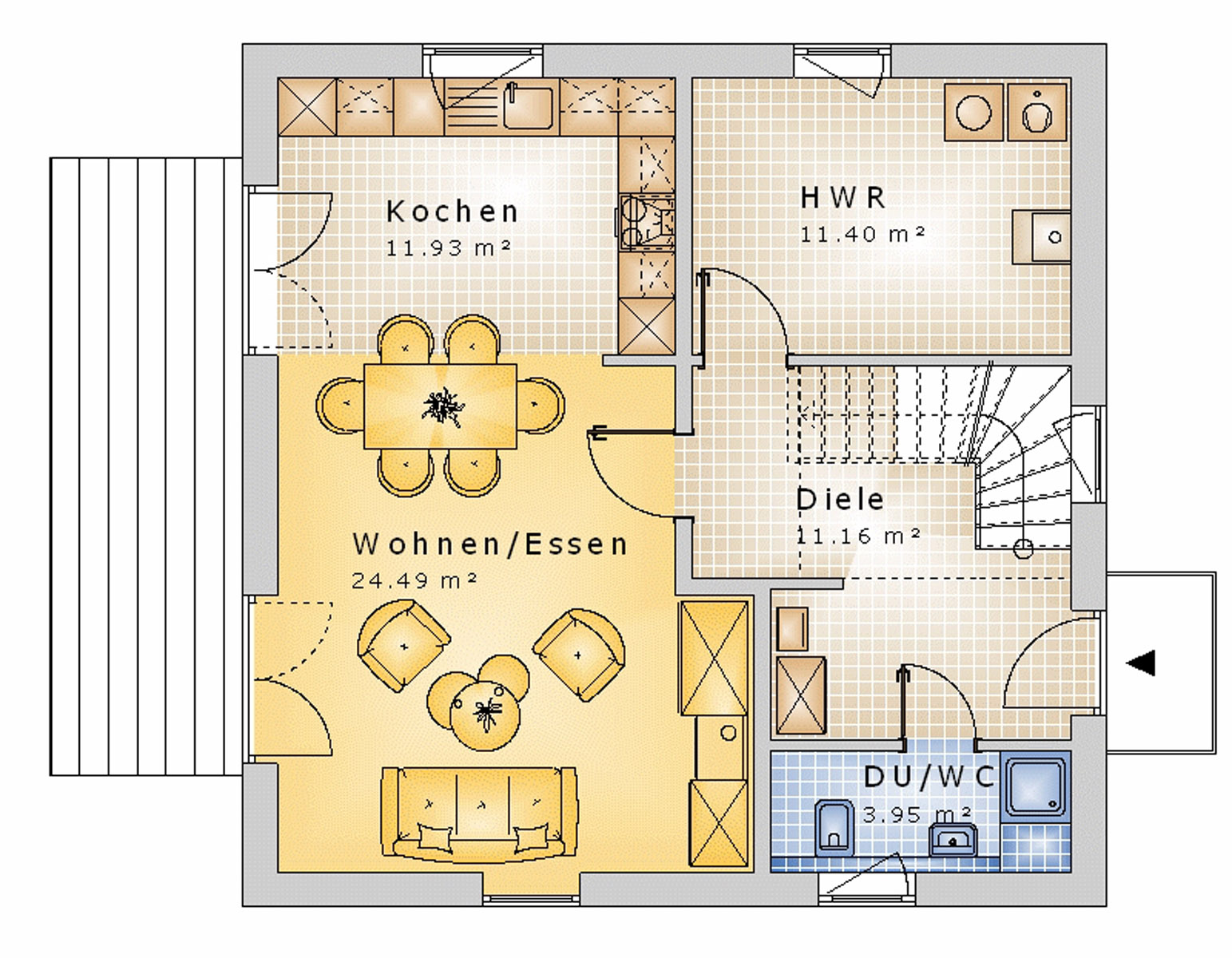 Stadtvilla 123 m² EG