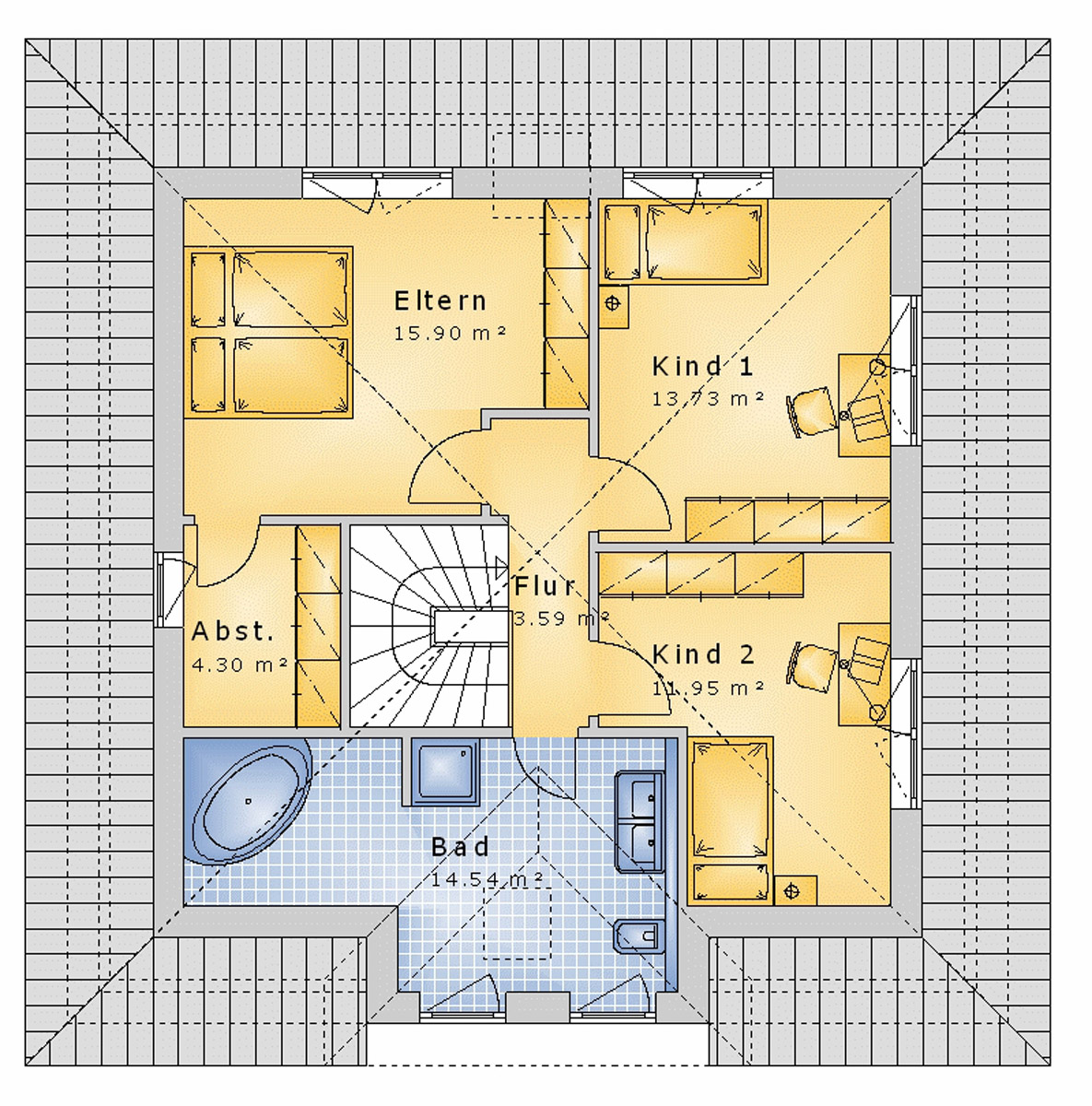 Staffelhaus 162 m² DG