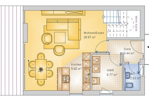 Bauhaus 95 m² EG