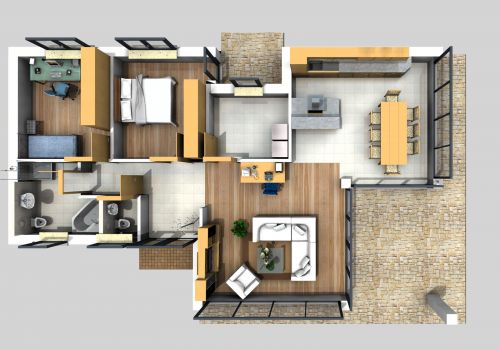 Bungalow 107 m² EG 3D