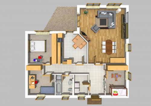 Bungalow 125 m² EG 3D