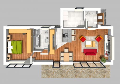 Bungalow 72 m² EG 3D