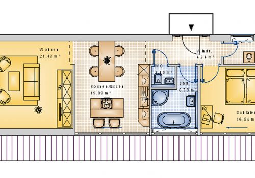 Bungalow 76 m²  EG