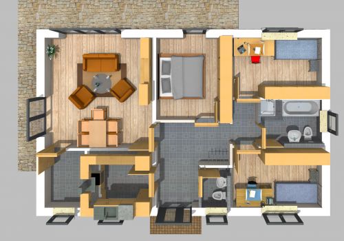 Bungalow 87 m² EG 3D