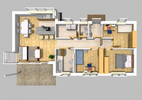 Bungalow 90 m² EG 3D