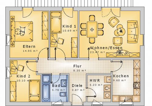 Bungalow 92 m² EG
