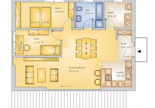 Bungalow 99 m² EG