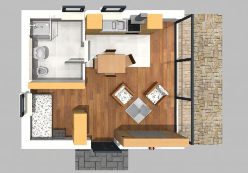 Bungalow 33 m² EG 3D