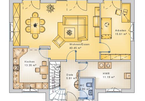 Giebelhaus 160 m² EG