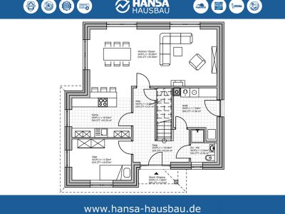 Hansa Hausbau Stadtvilla Toskanahaus Staffelhaus Eingeschossig 05 Grundriss Erdgeschoss