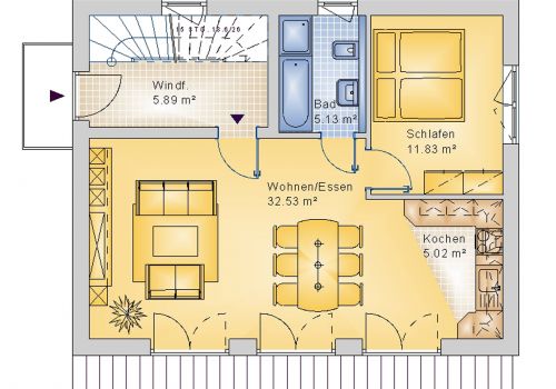 Pultdachhaus 122 m² EG