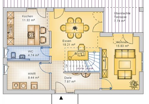 Pultdachhaus 138 m² EG