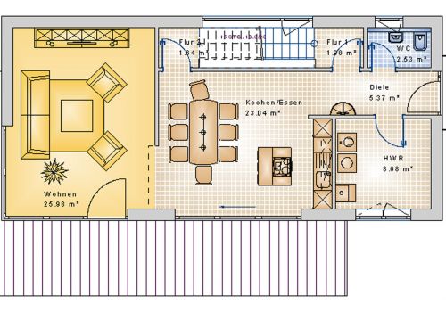 Pultdachhaus 150 m² EG