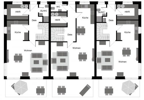 Reihenhaus 120 m² EG