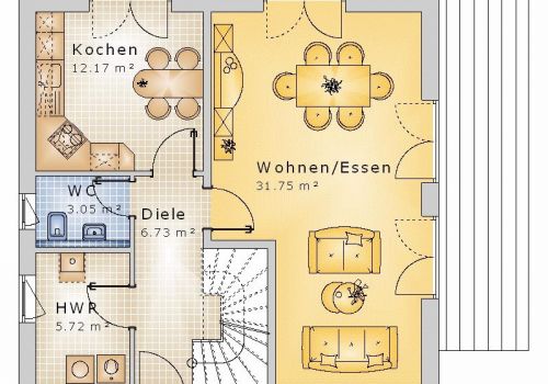 Satteldach 102 m² EG
