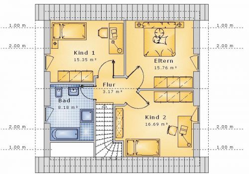 Satteldach 107 m² DG