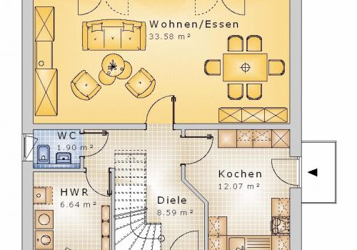 Satteldach 107 m² EG