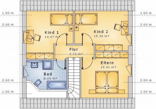 Satteldach 108 m² DG