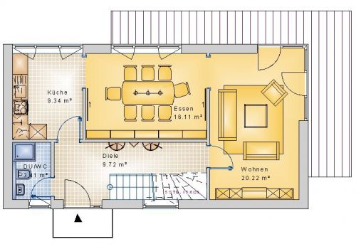 Satteldach 109 m² EG