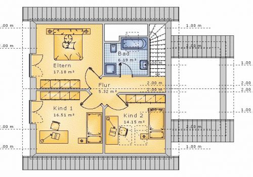 Satteldach 110 m² DG