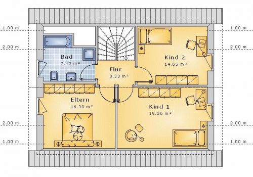 Satteldach 113 m² DG