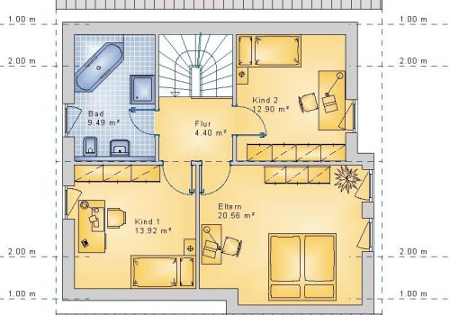 Satteldach 115 m² DG