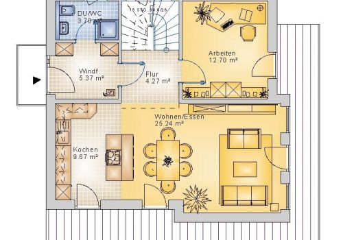 Satteldach 115 m² EG