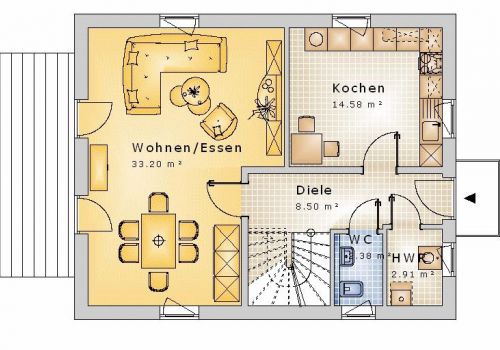 Satteldach 115 m² EG