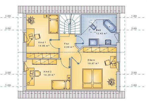 Satteldach 115 m² DG