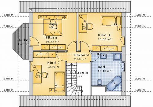 Satteldach 117 m² DG