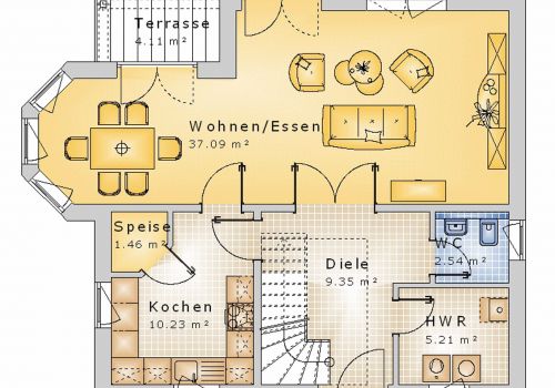 Satteldach 117 m² EG