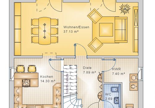 Satteldach 118 m² EG