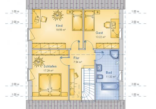 Satteldach 122 m² DG