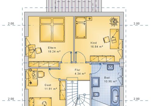 Satteldachhaus 125 m² DG