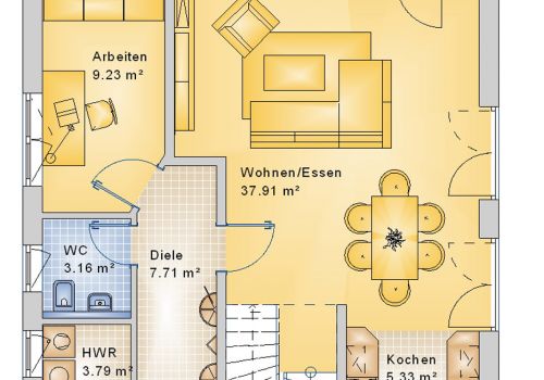 Satteldachhaus 125 m² EG