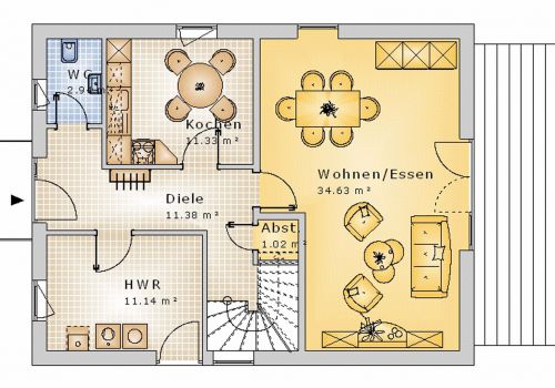 Satteldachhaus 131 m² EG