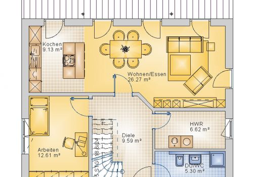 Satteldachhaus 135 m²  EG