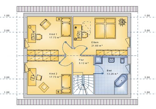 Satteldachhaus 135 m²  DG