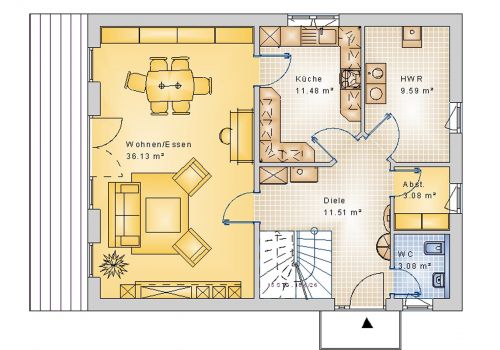 Satteldachhaus 135 m²  EG