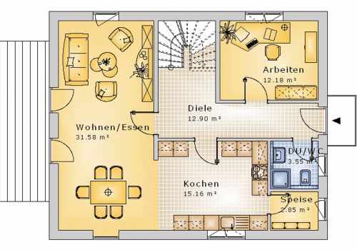 Satteldachhaus 136 m² EG