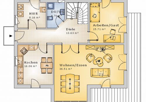 Satteldachhaus 163 m² EG