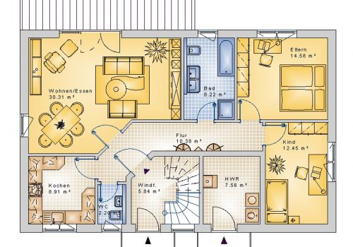 Satteldachhaus 187 m² EG